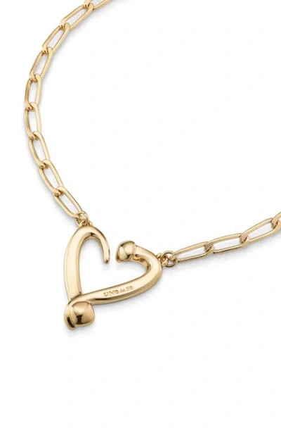 Unode50 18k Gold Pendant With Links And Heart In Gold