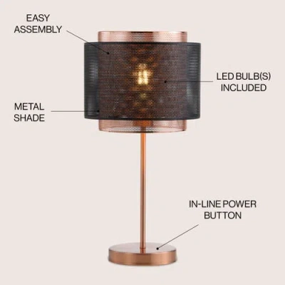 Jonathan Y Tribeca 19.7in Metal Led Table Lamp In Copper