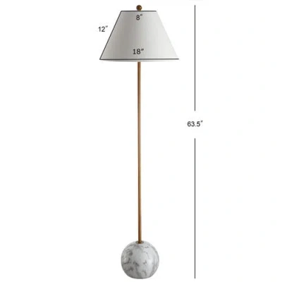 Jonathan Y Miami 63.5" Minimalist Resin/metal Led Floor Lamp In Gold/white