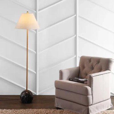 Jonathan Y Miami 63.5" Minimalist Resin/metal Led Floor Lamp In Gold/black