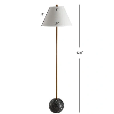 Jonathan Y Miami 63.5" Minimalist Resin/metal Led Floor Lamp In Gold/black