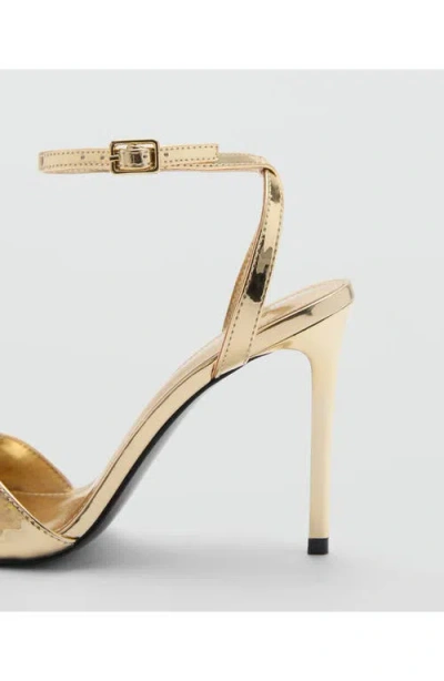Mango Ankle Strap Sandal In Gold