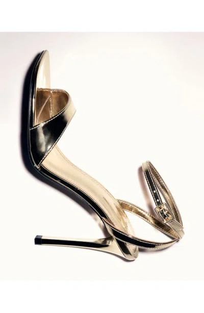 Mango Ankle Strap Sandal In Gold