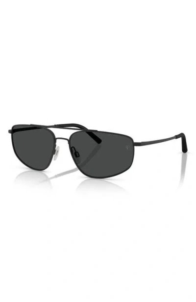 Oliver Peoples 59mm Pilot Sunglasses In Matte Black/dark Slate