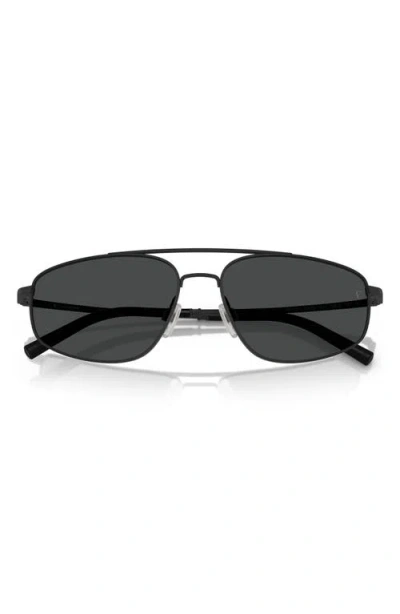 Oliver Peoples 59mm Pilot Sunglasses In Matte Black/dark Slate