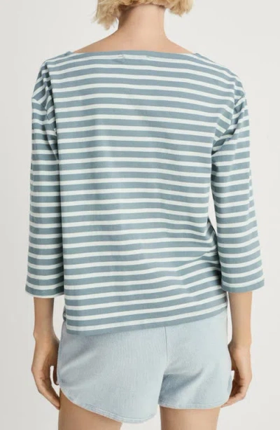 Mango Stripe Cotton T-shirt In Green