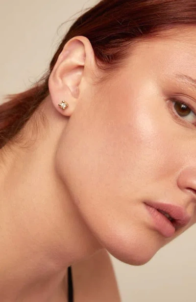 Unode50 18k Gold-plated Earrings With White Cubic Zirconia In Gold