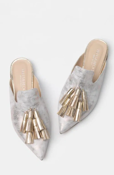 Bells & Becks Mirella Pointed Toe Tassel Mule In Gold
