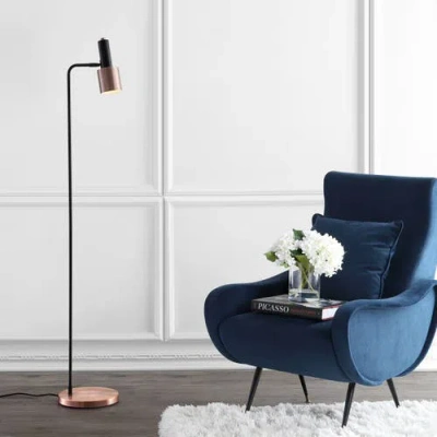 Jonathan Y Brady 59.50" Metal Led Task Floor Lamp, Copper/black In Copper/black