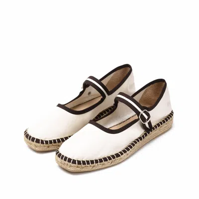 Naguisa Peonia Mary Jane Espadrilles Ecru/brown In White