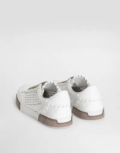 Dolce & Gabbana Men Mesh Panel Sneakers In White
