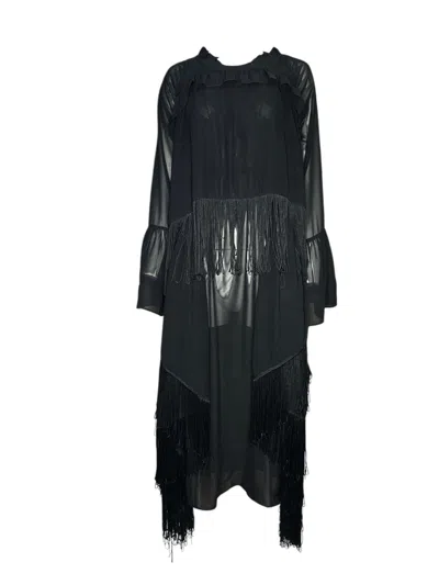 Any Old Iron Women's Black Fringe X Dress In Black