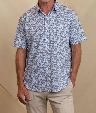 True Grit Floral Oasis Short Sleeve Shirt In Indigo In Multi