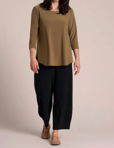 SYMPLI GO TO CLASSIC 3/4 SLEEVE TEE IN SEPIA 