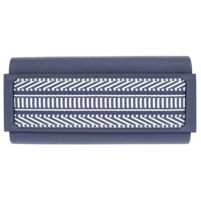 Pre-owned Hermes Passant Leather Wallet () In Blue