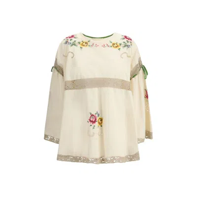 Ella Blouse With Floral Details In White