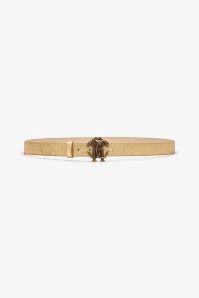 ROBERTO CAVALLI LEATHER BELT WITH LOGO 