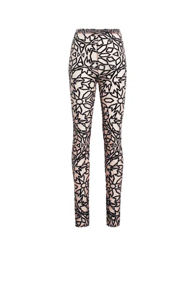 Roberto Cavalli Leggings Mit Samt-ausbrennermuster In White