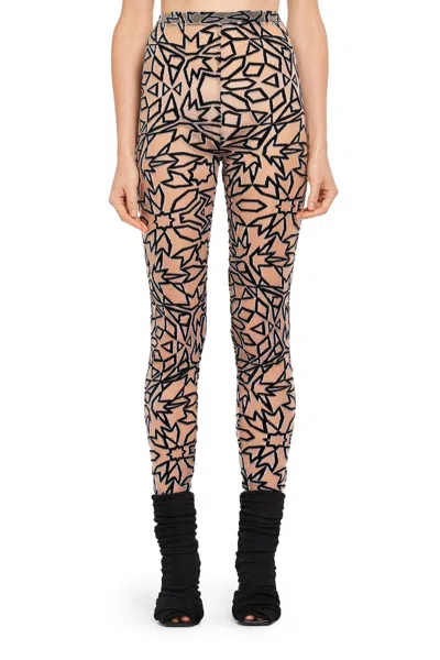 Roberto Cavalli Leggings Mit Samt-ausbrennermuster In White