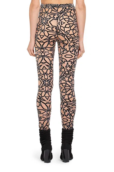 Roberto Cavalli Leggings Mit Samt-ausbrennermuster In White