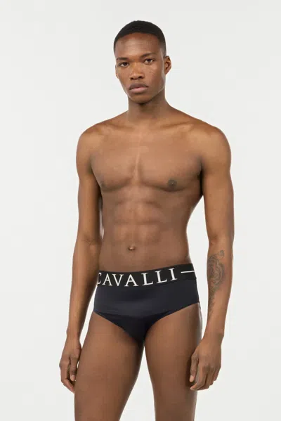 Roberto Cavalli Leopard-print Swimming Trunks In Gray