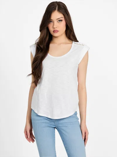 Guess Factory Leia Scoop-neck Top In White
