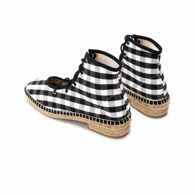 Naguisa Women's  Espadrilles - Annona Black Check In Black