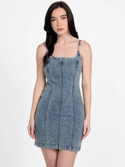 Guess Factory Eco Bailee Chain Denim Dress In Multi
