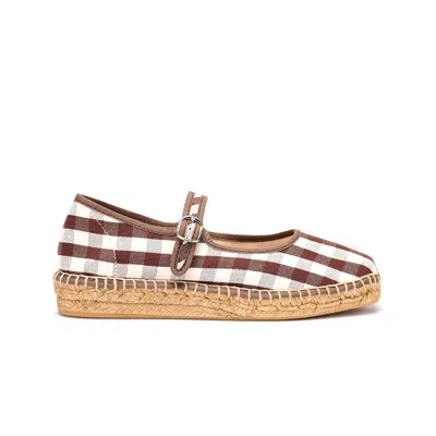 Naguisa Women's  Espadrilles - Peonia Brown Check In Brown