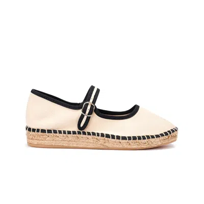 Naguisa Peonia Mary Jane Espadrilles Ecru/brown In White
