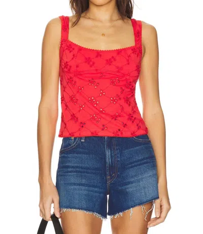 Free People Full Bloom Eyelet Knit Camisole In Multi