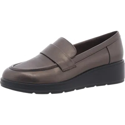 Easy Street Tahlia3 Womens Slip On Wedges Loafers In Gold