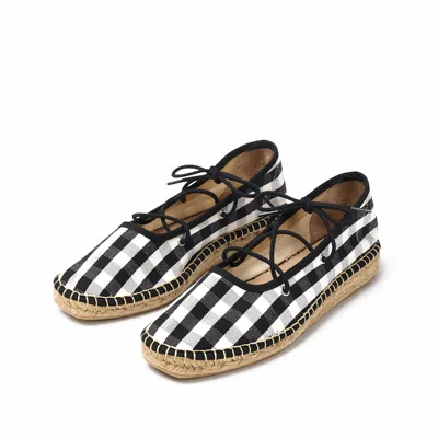 Naguisa Women's  Espadrilles - Basella Black Check In Black