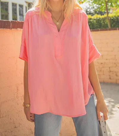 Kori Soft Woven Top In Pink In Pink