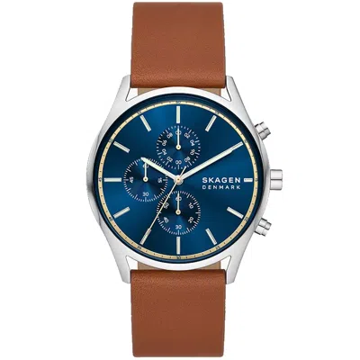 Skagen Men's Holst Blue Dial Watch In Blue