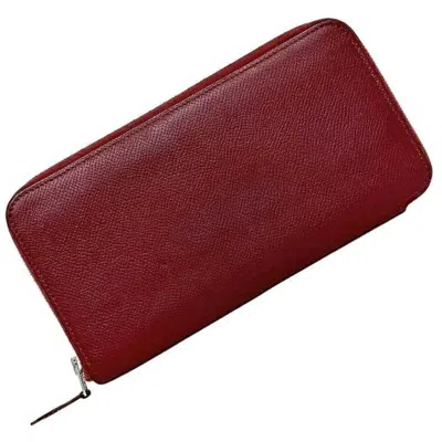 Pre-owned Hermes Azap Leather Wallet () In White