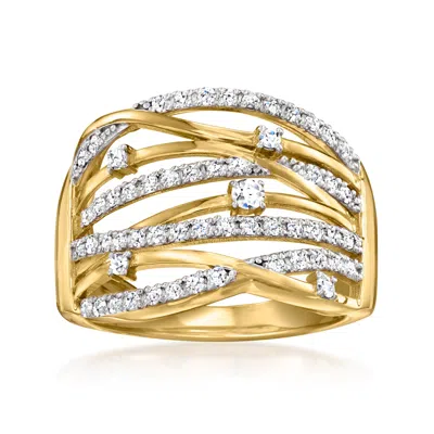 Ross-simons Lab-grown Diamond Highway Ring In 18kt Gold Over Sterling In White