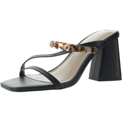 Faryl By Farylrobin Brittanie Womens Animal Print Leather Block Heel In Black
