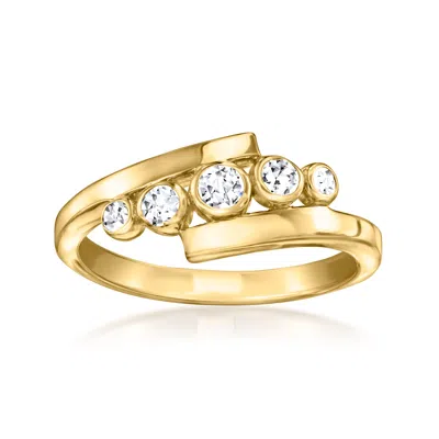 Ross-simons Bezel-set Lab-grown Diamond Ring In 18kt Gold Over Sterling In White