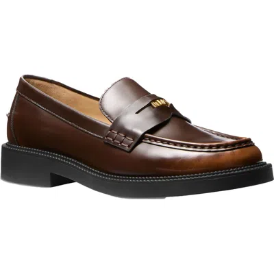 Michael Michael Kors 40f4edmp1l Womens Logo Leather Loafers In Multi