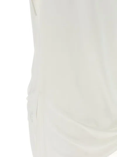 Jacquemus Le Haut Peplo White Top With Square Neck And Cut-out On The Side In Viscose Blend Woman In White
