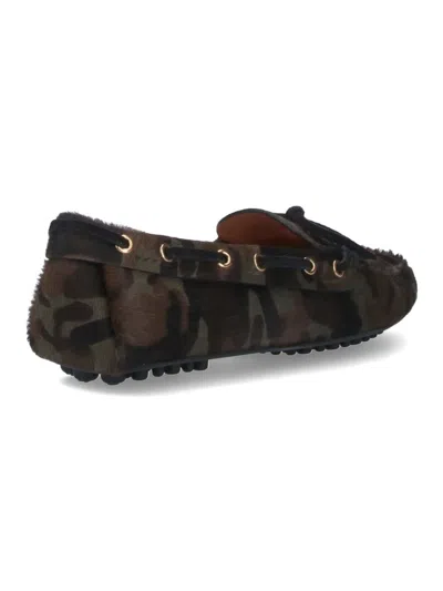 Car Shoe Pony Hair Loafers - Green Camo In Green
