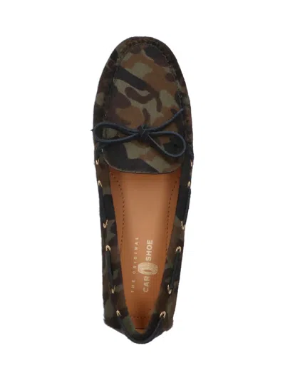 Car Shoe Pony Hair Loafers - Green Camo In Green