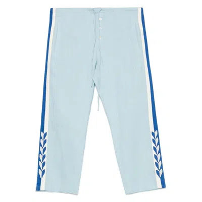 Bode Linen Pants In Blue