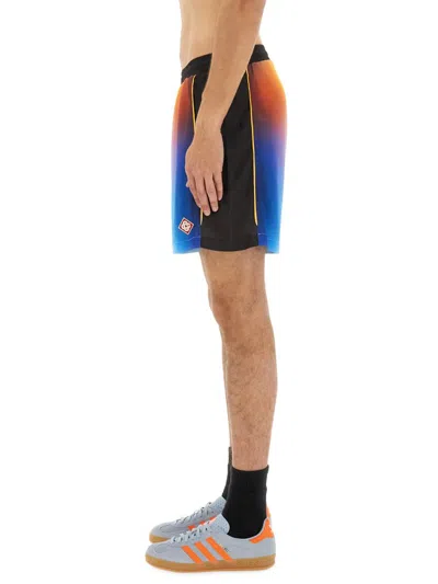 Casablanca Drawstring Elastic Waistband Football Shorts In Multicolour