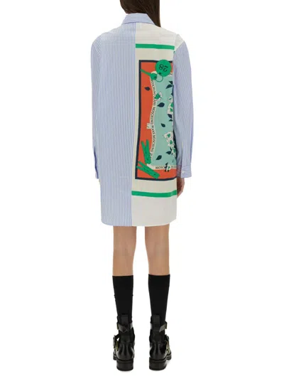 Moschino Jeans Cotton Chemise Dress In Baby Blue