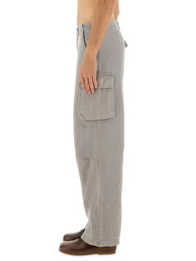Our Legacy Relaxed Fit Cargo Pants With Wide Legs In Grey
