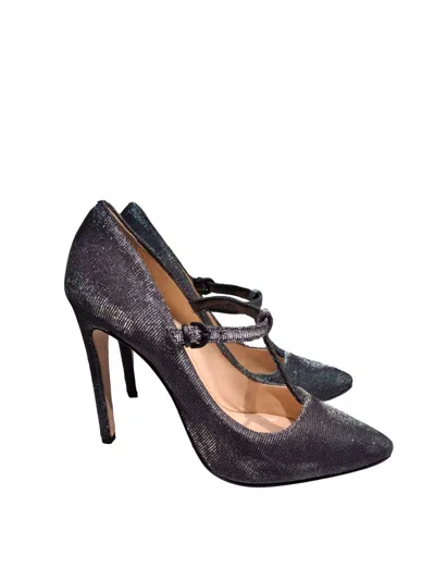 La Rose Lurex Pointed Pumps In Silver