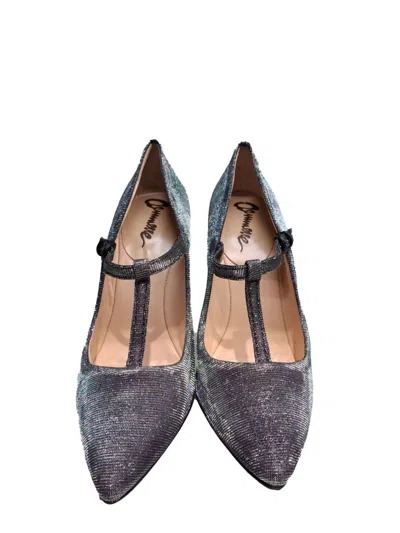 La Rose Lurex Pointed Pumps In Silver