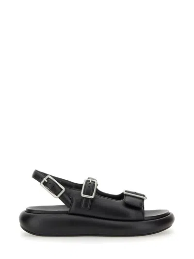 Ash Buckle-detail Platform Sandals In Black